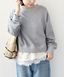 SHIPS Colors | SHIPS Colors:〈手洗い可能〉レース レイヤード 裏毛 トップス◇(スウェット)