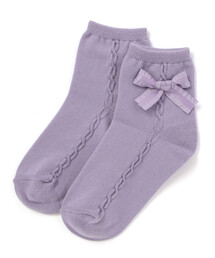 BeBe（ベベ）の「リボンモチーフケーブルラインクルーソックス（ソックス/靴下）」