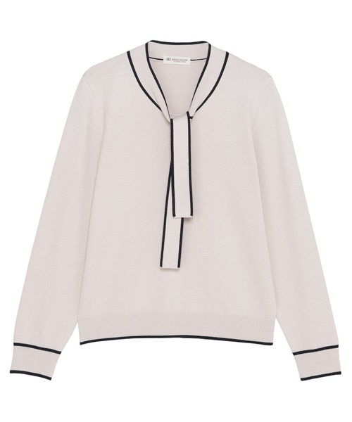 TOKYO SHIRTS（トウキョウシャツ）の「ニット ボウタイ プルオーバー（ニット/セーター・レディース・グリーン/オフホワイト・M/L）」の3枚目の写真