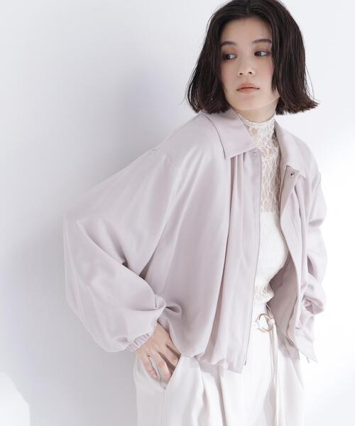 NATURAL BEAUTY BASIC（ナチュラルビューティーベーシック）の「◇ステンカラーバルーンブルゾン（ブルゾン・レディース・ベージュ/ピンク/オフホワイト・FREE）」の3枚目の写真