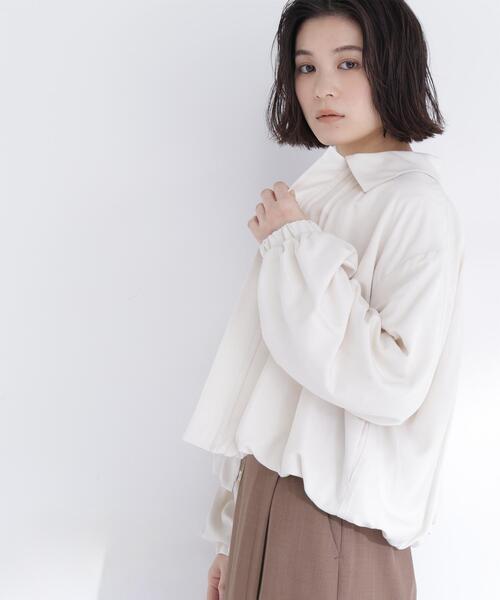 NATURAL BEAUTY BASIC（ナチュラルビューティーベーシック）の「◇ステンカラーバルーンブルゾン（ブルゾン・レディース・ベージュ/ピンク/オフホワイト・FREE）」の8枚目の写真