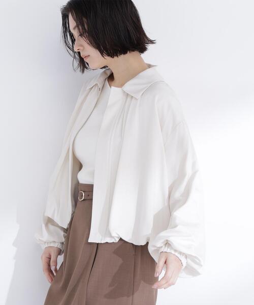 NATURAL BEAUTY BASIC（ナチュラルビューティーベーシック）の「◇ステンカラーバルーンブルゾン（ブルゾン・レディース・ベージュ/ピンク/オフホワイト・FREE）」の10枚目の写真