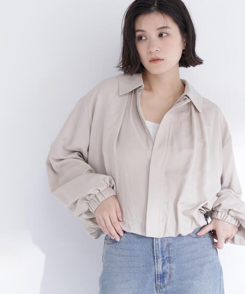 NATURAL BEAUTY BASIC（ナチュラルビューティーベーシック）の「◇ステンカラーバルーンブルゾン（ブルゾン・レディース・ベージュ/ピンク/オフホワイト・FREE）」の16枚目の写真