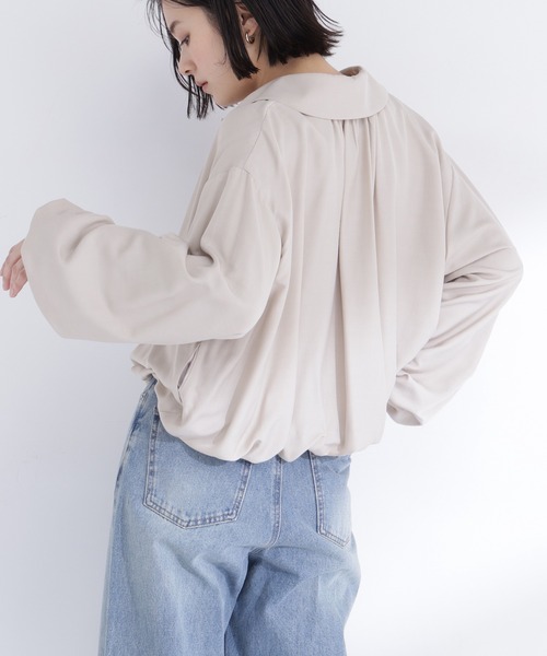 NATURAL BEAUTY BASIC（ナチュラルビューティーベーシック）の「◇ステンカラーバルーンブルゾン（ブルゾン・レディース・ベージュ/ピンク/オフホワイト・FREE）」の2枚目の写真