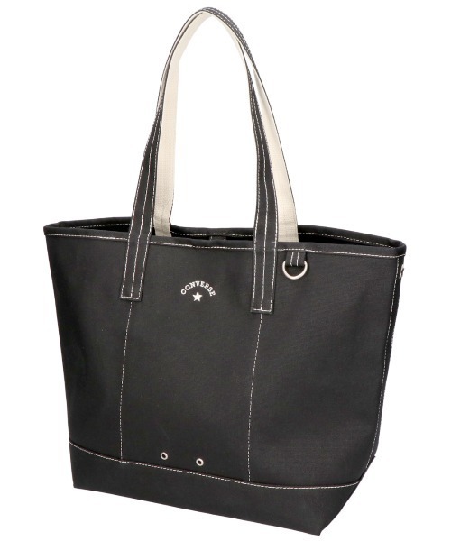 CONVERSE(コンバース)の「【CONVERSE/コンバース】AS CANVAS TOTE BAG M /キャンバスバッグM(トートバッグ・レディース・ベージュ/ネイビー/カーキ/ブラック/オフホワイト/グレー・FREE)」の2枚目の写真