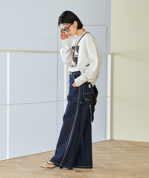 FREAK'S STORE(フリークスストア)の「Lee × FREAK'S STORE/リー 別注 WIDE PAINTER PANTS/別注 ワイド ペインターパンツ(デニムパンツ・レディース・オフホワイト/ブルー/ネイビー・SMALL/MEDIUM)」の7枚目の写真