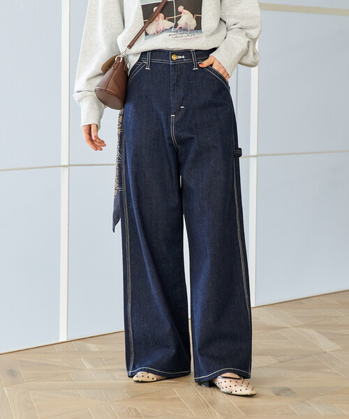 FREAK'S STORE(フリークスストア)の「Lee × FREAK'S STORE/リー 別注 WIDE PAINTER PANTS/別注 ワイド ペインターパンツ(デニムパンツ・レディース・オフホワイト/ブルー/ネイビー・SMALL/MEDIUM)」の11枚目の写真