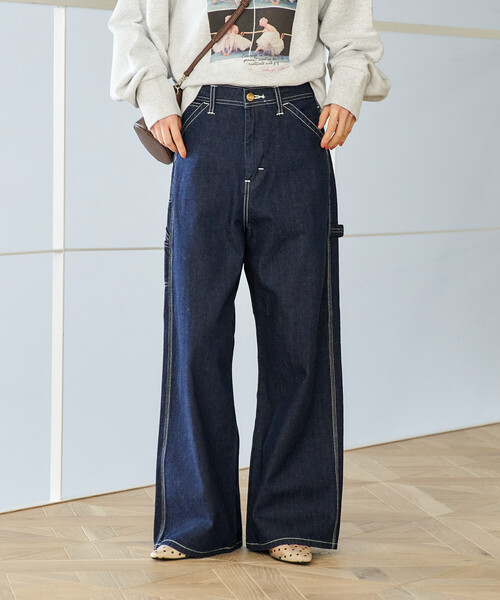 FREAK'S STORE(フリークスストア)の「Lee × FREAK'S STORE/リー 別注 WIDE PAINTER PANTS/別注 ワイド ペインターパンツ(デニムパンツ・レディース・オフホワイト/ブルー/ネイビー・SMALL/MEDIUM)」の12枚目の写真