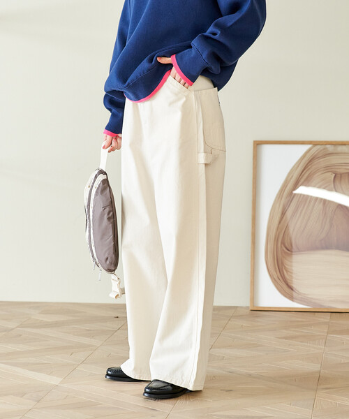今期フリークス別注　Lee オフホワイト ワイドペインターパンツ Mサイズ白 セール】Lee × FREAK'S STORE/リー 別注 WIDE PAINTER PANTS/別注