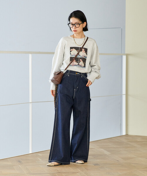 FREAK'S STORE(フリークスストア)の「Lee × FREAK'S STORE/リー 別注 WIDE PAINTER PANTS/別注 ワイド ペインターパンツ(デニムパンツ・レディース・オフホワイト/ブルー/ネイビー・SMALL/MEDIUM)」の20枚目の写真