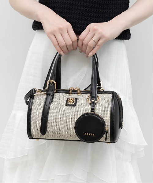 RANDA(ランダ)の「2WAY デザインベルトボストンバッグ(ハンドバッグ・レディース・ブラウン/アイボリー/ブラック・FREE)」の16枚目の写真