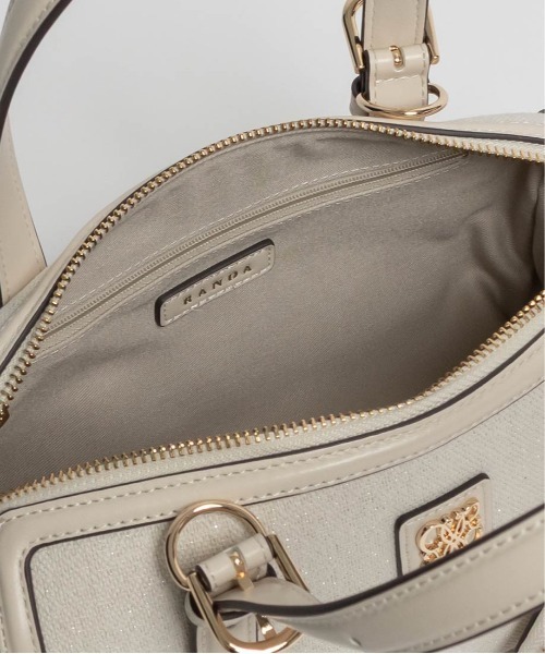 RANDA(ランダ)の「2WAY デザインベルトボストンバッグ(ハンドバッグ・レディース・ブラウン/アイボリー/ブラック・FREE)」の9枚目の写真