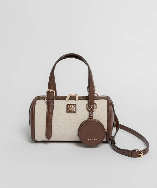 RANDA(ランダ)の「2WAY デザインベルトボストンバッグ(ハンドバッグ・レディース・ブラウン/アイボリー/ブラック・FREE)」の10枚目の写真