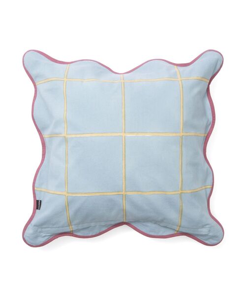 Francfranc(フランフラン)の「ウィンドウペンウェーブ クッションカバー 450×450 ブルー×ベージュ(101)(クッション/クッションカバー・レディース・ブルー・FREE)」の2枚目の写真
