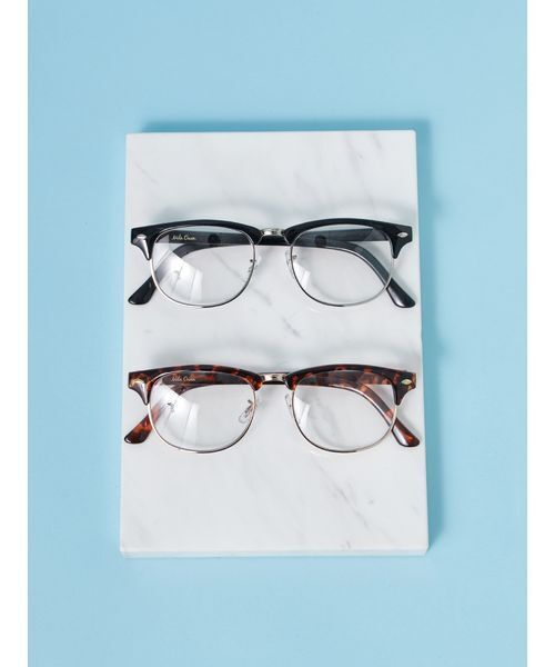 Mila Owen（ミラオーウェン）の「ハーフリムフレームダテメガネ（メガネ・レディース・ブラック/ブラウン・F）」の21枚目の写真
