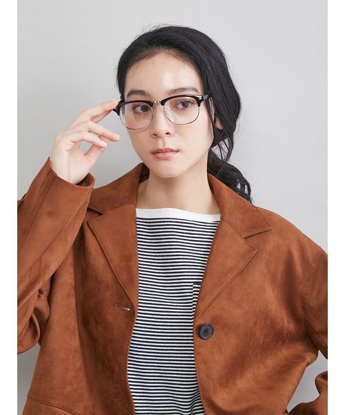 Mila Owen（ミラオーウェン）の「ハーフリムフレームダテメガネ（メガネ・レディース・ブラック/ブラウン・F）」の15枚目の写真