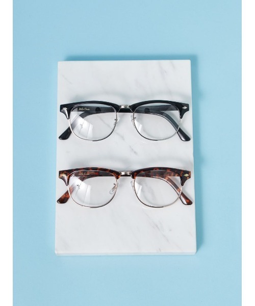 Mila Owen（ミラオーウェン）の「ハーフリムフレームダテメガネ（メガネ・レディース・ブラック/ブラウン・F）」の5枚目の写真