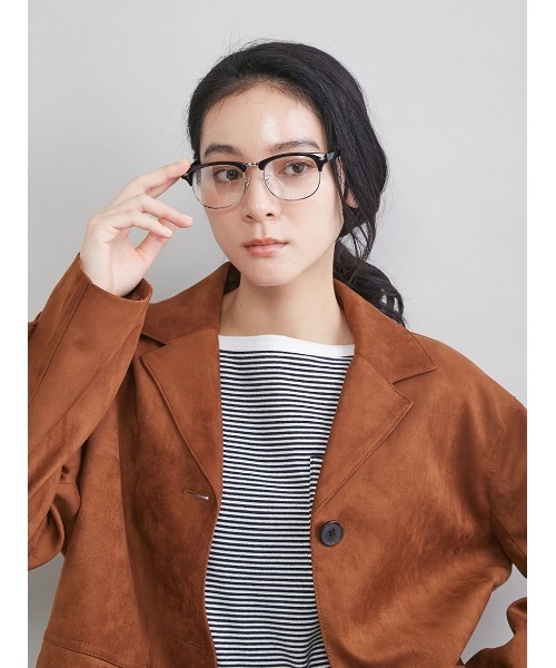 Mila Owen（ミラオーウェン）の「ハーフリムフレームダテメガネ（メガネ・レディース・ブラック/ブラウン・F）」の13枚目の写真