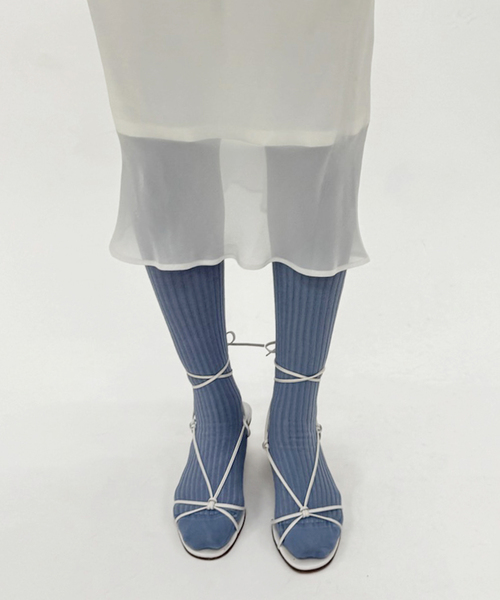 EDIT. FOR LULU(エディットフォールル)の「【BASERANGE/ベースレンジ】PRE OVERKNEE SOCKS(ソックス/靴下・レディース・サックスブルー・FREE)」の1枚目の写真