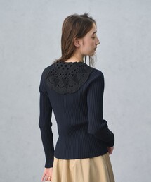 UNITED ARROWS（ユナイテッドアローズ）の「セーラー エンブロイダリー リブニット ‐ウォッシャブル‐（ニット/セーター・レディース）」