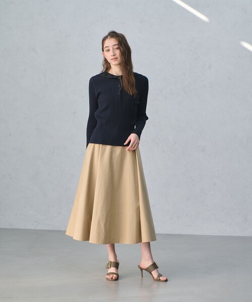 UNITED ARROWS（ユナイテッドアローズ）の「セーラー エンブロイダリー リブニット ‐ウォッシャブル‐（ニット/セーター・レディース・オフホワイト/ネイビー・FREE）」の5枚目の写真