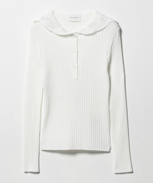 UNITED ARROWS（ユナイテッドアローズ）の「セーラー エンブロイダリー リブニット ‐ウォッシャブル‐（ニット/セーター・レディース・オフホワイト/ネイビー・FREE）」の19枚目の写真