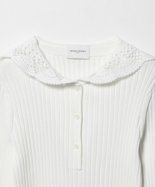 UNITED ARROWS（ユナイテッドアローズ）の「セーラー エンブロイダリー リブニット ‐ウォッシャブル‐（ニット/セーター・レディース・オフホワイト/ネイビー・FREE）」の20枚目の写真