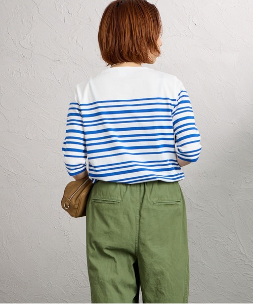 ORCIVAL（オーシバル）の「[ORCIVAL/オーシバル] ボートネック 5分袖ボーダーカットソー（Tシャツ/カットソー・レディース・ブルー・2）」の4枚目の写真