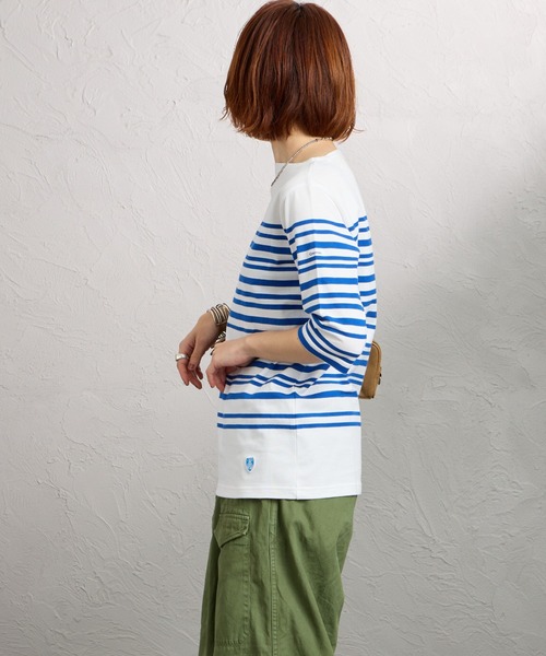 ORCIVAL（オーシバル）の「[ORCIVAL/オーシバル] ボートネック 5分袖ボーダーカットソー（Tシャツ/カットソー・レディース・ブルー・2）」の9枚目の写真