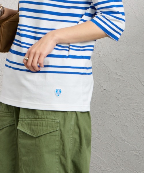 ORCIVAL（オーシバル）の「[ORCIVAL/オーシバル] ボートネック 5分袖ボーダーカットソー（Tシャツ/カットソー・レディース・ブルー・2）」の12枚目の写真