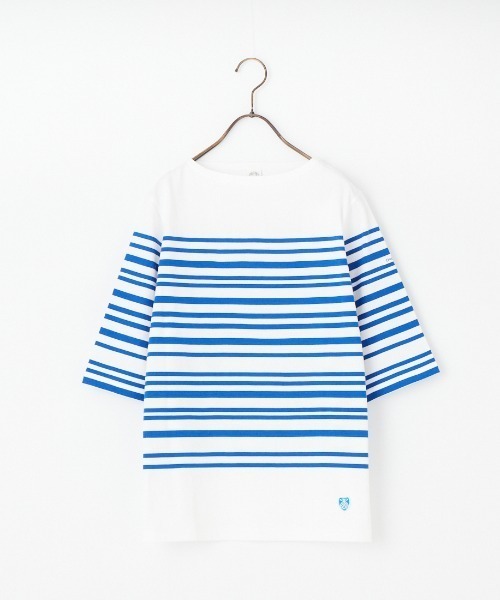 ORCIVAL（オーシバル）の「[ORCIVAL/オーシバル] ボートネック 5分袖ボーダーカットソー（Tシャツ/カットソー・レディース・ブルー・2）」の13枚目の写真