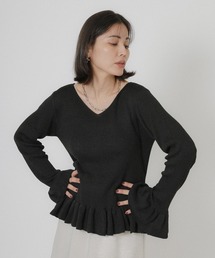 Floran（フローラン）の「フリルリブニット（ニット/セーター）」