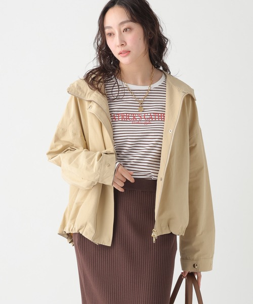 Elura(エルーラ)の「フーデットショートブルゾン/661903(ブルゾン・レディース・ブラック/ベージュ/カーキ・FREE)」の4枚目の写真