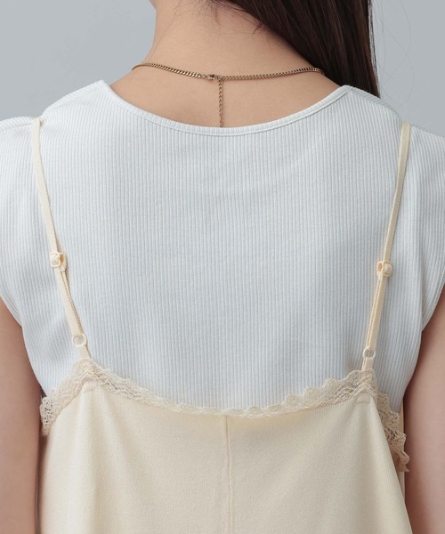 GLOBAL WORK（グローバルワーク）の「MATINEE LINE/アシメニットキャミチュニック/640374（ニット/セーター・レディース・ブラック/ライトベージュ・MEDIUM/LARGE）」の18枚目の写真