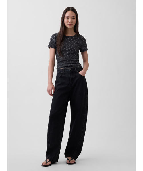 GAP(ギャップ)の「ポインテール クルーネックTシャツ半袖(Tシャツ/カットソー・レディース・ネイビー/ホワイト系その他・XXS/XL/L/M/S/XS)」の4枚目の写真