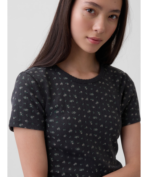 GAP(ギャップ)の「ポインテール クルーネックTシャツ半袖(Tシャツ/カットソー・レディース・ネイビー/ホワイト系その他・XXS/XL/L/M/S/XS)」の2枚目の写真