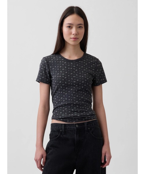 GAP(ギャップ)の「ポインテール クルーネックTシャツ半袖(Tシャツ/カットソー・レディース・ネイビー/ホワイト系その他・XXS/XL/L/M/S/XS)」の3枚目の写真
