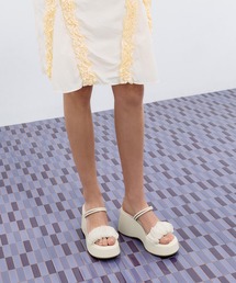 CHARLES & KEITH | ルーシュドストラップ プラットフォームウェッジ(サンダル)