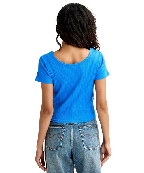 BILLABONG（ビラボン）の「BILLABONG ウィメンズ 2WAY BABY FIT RIB TE  【2026年春夏モデル】/ビラボンリブトップス（Tシャツ/カットソー・レディース・アイボリー/ブルー系その他/オフホワイト・MEDIUM）」の16枚目の写真