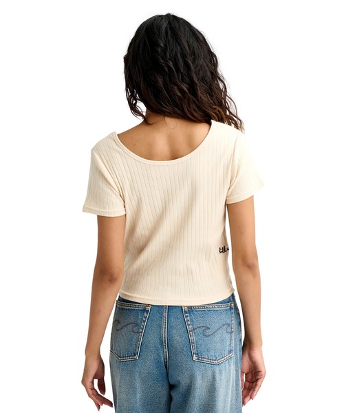 BILLABONG（ビラボン）の「BILLABONG ウィメンズ 2WAY BABY FIT RIB TE  【2026年春夏モデル】/ビラボンリブトップス（Tシャツ/カットソー・レディース・アイボリー/ブルー系その他/オフホワイト・MEDIUM）」の10枚目の写真