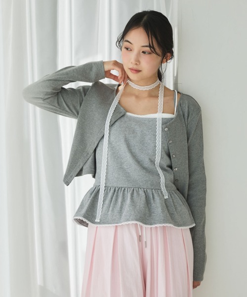 archives（アルシーヴ）の「チョーカー付ドットアソートフリルカットアンサンブル（アンサンブル・レディース・ネイビー/オフホワイト/グレー/ブラック・MEDIUM）」の3枚目の写真