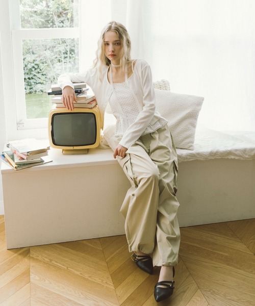 archives（アルシーヴ）の「チョーカー付ドットアソートフリルカットアンサンブル（アンサンブル・レディース・ネイビー/オフホワイト/グレー/ブラック・MEDIUM）」の6枚目の写真