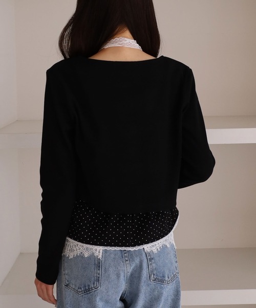 archives（アルシーヴ）の「チョーカー付ドットアソートフリルカットアンサンブル（アンサンブル・レディース・ネイビー/オフホワイト/グレー/ブラック・MEDIUM）」の13枚目の写真