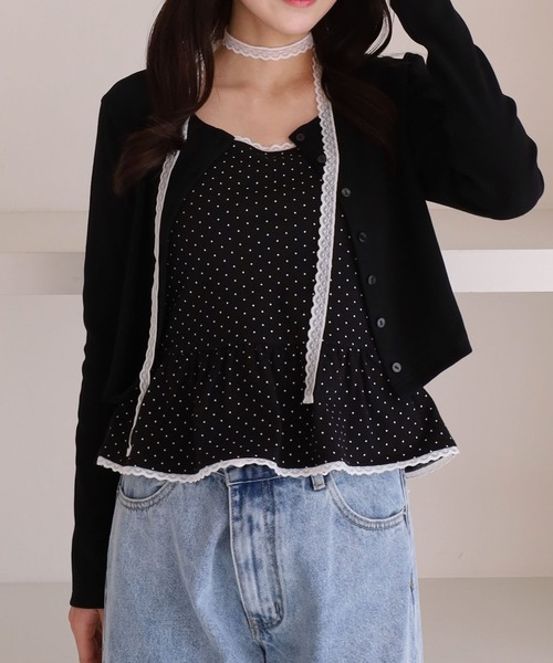 archives（アルシーヴ）の「チョーカー付ドットアソートフリルカットアンサンブル（アンサンブル・レディース・ネイビー/オフホワイト/グレー/ブラック・MEDIUM）」の10枚目の写真