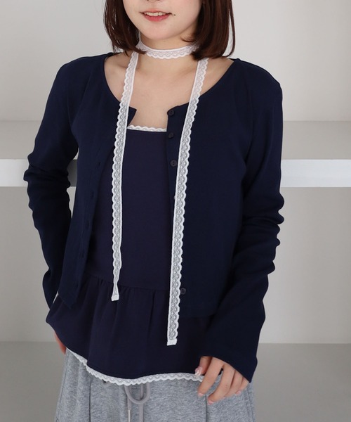 archives（アルシーヴ）の「チョーカー付ドットアソートフリルカットアンサンブル（アンサンブル・レディース・ネイビー/オフホワイト/グレー/ブラック・MEDIUM）」の17枚目の写真