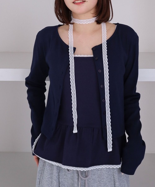 archives（アルシーヴ）の「チョーカー付ドットアソートフリルカットアンサンブル（アンサンブル・レディース・ネイビー/オフホワイト/グレー/ブラック・MEDIUM）」の18枚目の写真