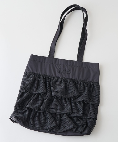 Lee（リー）の「【LEE/リー】【夏を彩る涼感メッシュ】メッシュフリル トートバッグ 大人可愛い 透け感 シアー素材（トートバッグ・レディース・ブラック/ホワイト・FREE）」の2枚目の写真