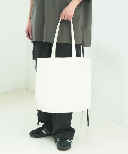 Lee（リー）の「【LEE/リー】【夏を彩る涼感メッシュ】メッシュフリル トートバッグ 大人可愛い 透け感 シアー素材（トートバッグ・レディース・ブラック/ホワイト・FREE）」の5枚目の写真