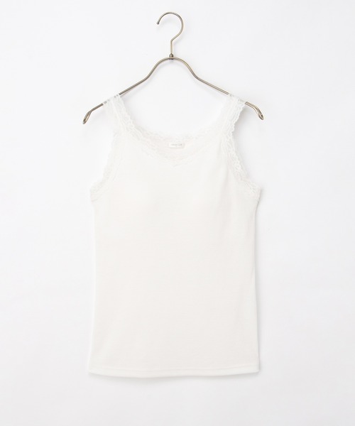 Honeys(ハニーズ)の「【UVカット・吸水速乾】カップ付レースタンク(タンクトップ・レディース・オフホワイト/ピンク系その他/ブラック・L/LL/M/S)」の11枚目の写真