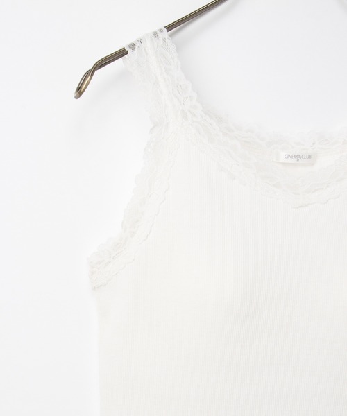 Honeys(ハニーズ)の「【UVカット・吸水速乾】カップ付レースタンク(タンクトップ・レディース・オフホワイト/ピンク系その他/ブラック・L/LL/M/S)」の12枚目の写真